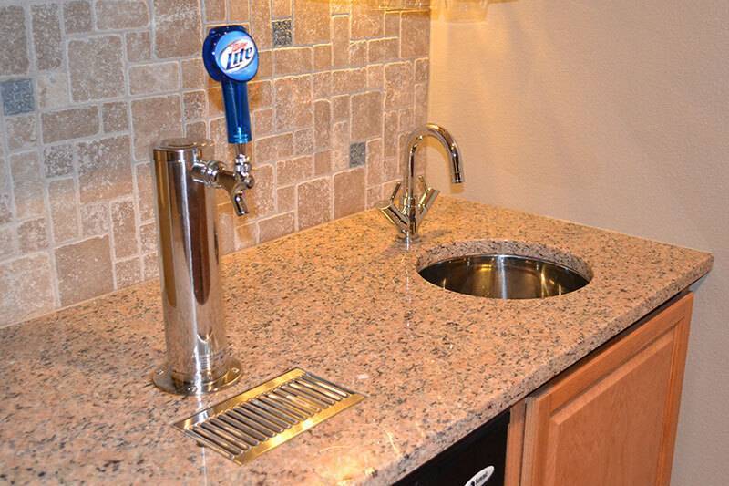Beer tap and sink with faucet